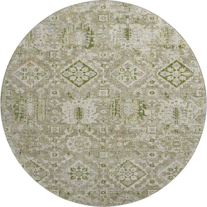 HomeRoots 8' X 10' Fern Green & Beige Oriental Area Rug - Washable, UV-Protected, Durable & Stylish Home Accent 710530