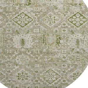 HomeRoots 8' X 10' Fern Green & Beige Oriental Area Rug - Washable, UV-Protected, Durable & Stylish Home Accent 710530