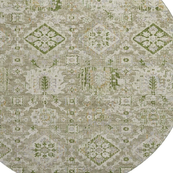 HomeRoots 8' X 10' Fern Green & Beige Oriental Area Rug - Washable, UV-Protected, Durable & Stylish Home Accent 710530