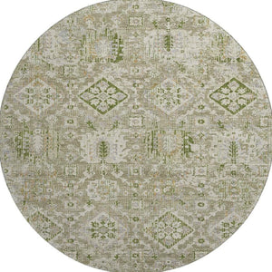 HomeRoots 8' X 10' Fern Green & Beige Oriental Area Rug - Washable, UV-Protected, Durable & Stylish Home Accent 710530