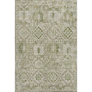HomeRoots 10' X 14' Fern Green & Beige Oriental Area Rug - Stylish, Washable, UV Protected for Busy Homes 710532