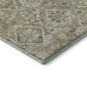 HomeRoots 10' X 14' Fern Green & Beige Oriental Area Rug - Stylish, Washable, UV Protected for Busy Homes 710532