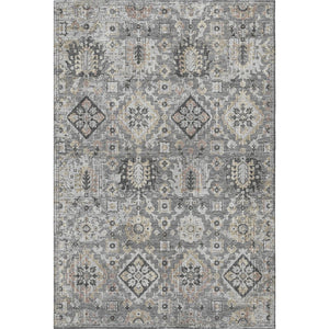 HomeRoots 9' X 12' Gray & Silver Oriental Area Rug – Washable, UV-Protected, Stain-Resistant & Non-Slip Design 710537
