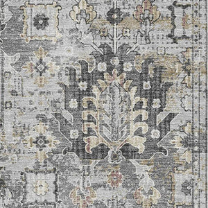 HomeRoots 10' Gray and Silver Oriental Washable Area Rug - UV Protected, Durable, Stain-Resistant Elegance 710538