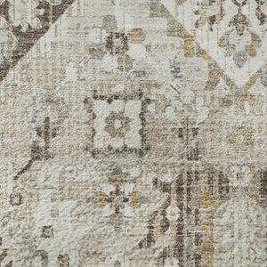 HomeRoots 8' X 10' Linen and Ivory Oriental Area Rug with UV Protection - Washable, Stylish, Pet-Friendly Design! 710542