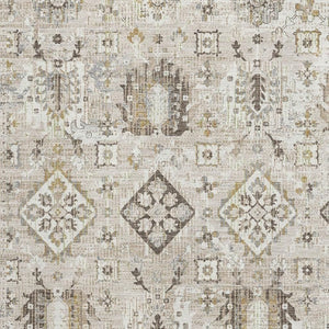 HomeRoots 10' X 14' Linen and Ivory Oriental Washable Rug – Durable, Stylish, Stain-Resistant with UV Protection 710544