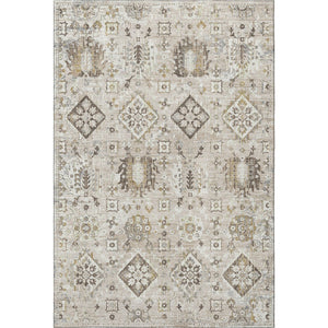 HomeRoots 10' X 14' Linen and Ivory Oriental Washable Rug – Durable, Stylish, Stain-Resistant with UV Protection 710544