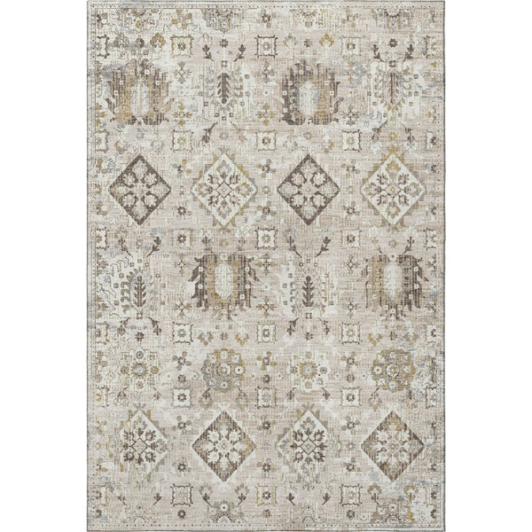 HomeRoots 10' X 14' Linen and Ivory Oriental Washable Rug – Durable, Stylish, Stain-Resistant with UV Protection 710544