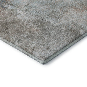 HomeRoots 5' X 8' Copper And Blue Abstract Area Rug – Stylish, Washable, UV-Protected for Busy Homes & Pets 710552