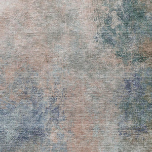 HomeRoots 5' X 8' Copper And Blue Abstract Area Rug – Stylish, Washable, UV-Protected for Busy Homes & Pets 710552