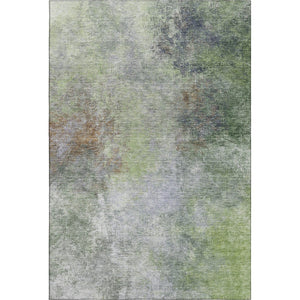 HomeRoots 5' X 8' Fern Green Abstract Area Rug - Washable, UV Protected, Modern Design for Busy Homes 710564