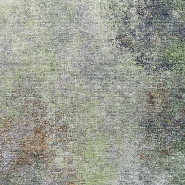 HomeRoots 5' X 8' Fern Green Abstract Area Rug - Washable, UV Protected, Modern Design for Busy Homes 710564