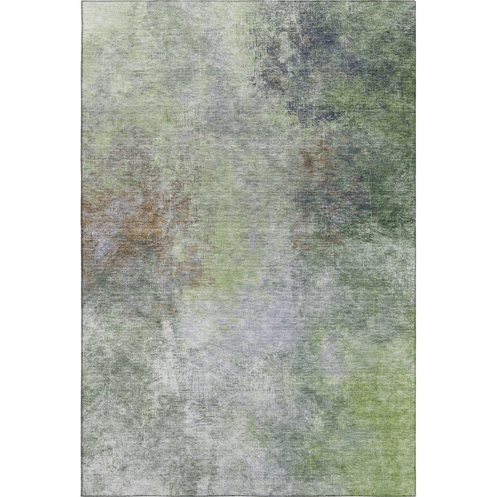 HomeRoots 10' Fern Green & Gray Abstract Washable Area Rug - UV Protected, Durable Design for Busy Homes 710568