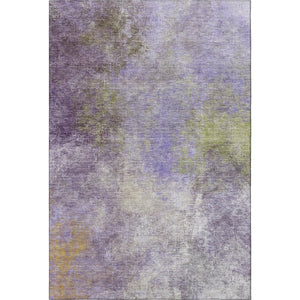 HomeRoots 5' X 8' Purple and Green Abstract Area Rug - Washable, UV-Resistant, Perfect for Busy Homes! 710576