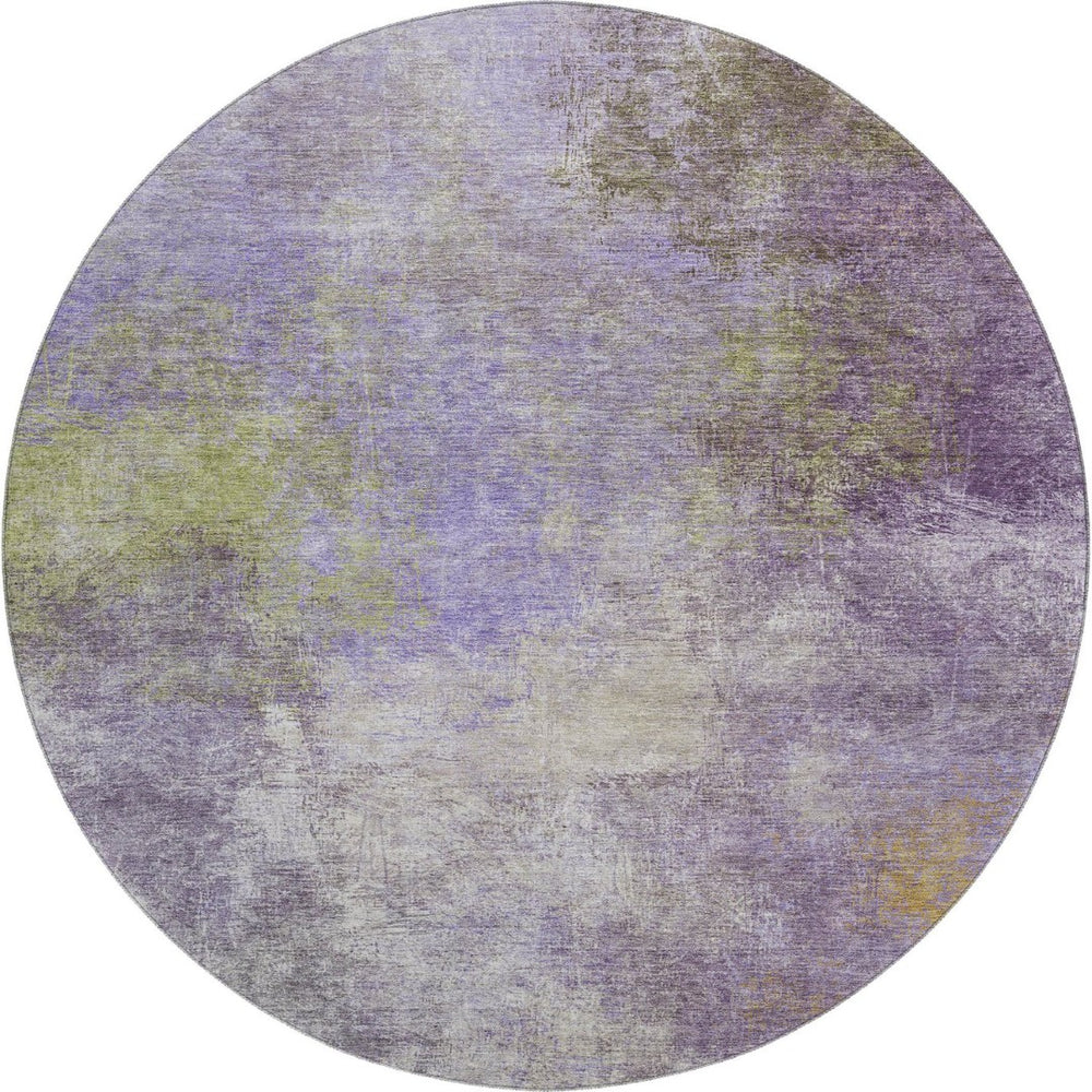 HomeRoots 8' X 10' Vibrant Purple and Green Abstract Washable Area Rug with UV Protection for Busy Homes 710578
