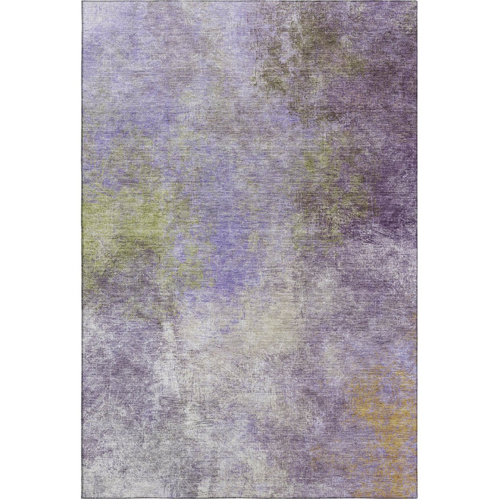 HomeRoots 9' X 12' Purple and Green Abstract Washable Area Rug – Modern Design with UV Protection & Durability 710579