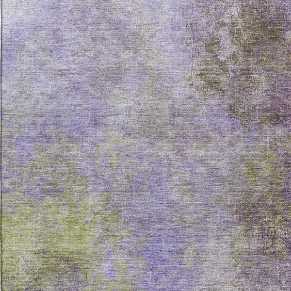 HomeRoots 9' X 12' Purple and Green Abstract Washable Area Rug – Modern Design with UV Protection & Durability 710579