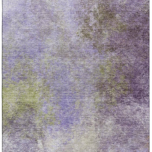 HomeRoots 9' X 12' Purple and Green Abstract Washable Area Rug – Modern Design with UV Protection & Durability 710579