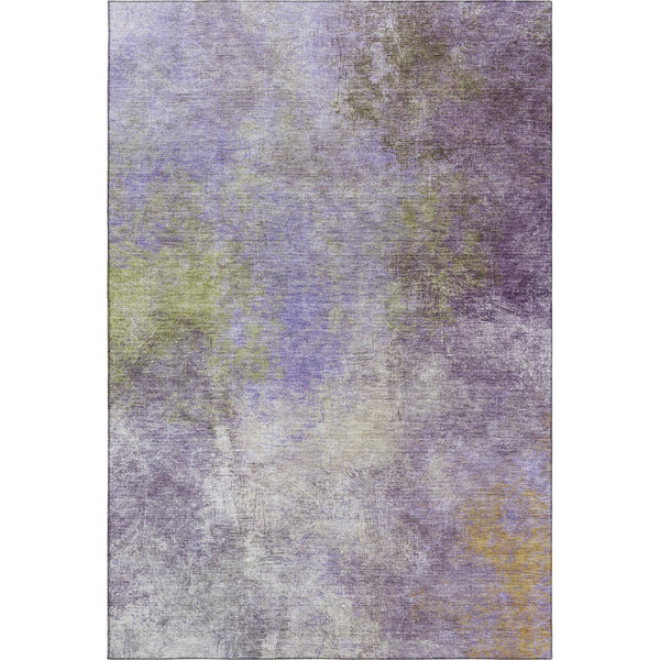 HomeRoots 10' X 14' Vibrant Purple and Green Abstract Washable Area Rug with UV Protection for Every Home 710580