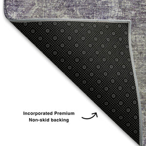 HomeRoots 10' X 14' Vibrant Purple and Green Abstract Washable Area Rug with UV Protection for Every Home 710580