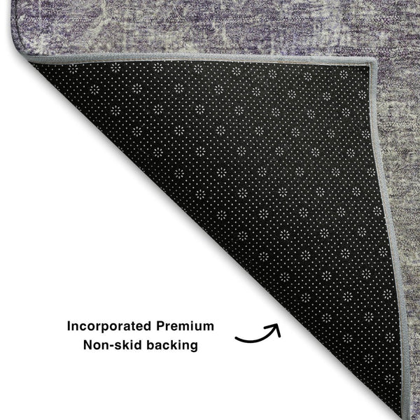 HomeRoots 10' X 14' Vibrant Purple and Green Abstract Washable Area Rug with UV Protection for Every Home 710580