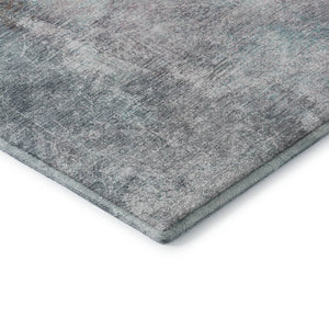 HomeRoots 5' X 8' Teal and Taupe Abstract Area Rug - Machine Washable, UV Protected, Ideal for Busy Homes 710582