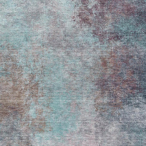 HomeRoots 5' X 8' Teal and Taupe Abstract Area Rug - Machine Washable, UV Protected, Ideal for Busy Homes 710582