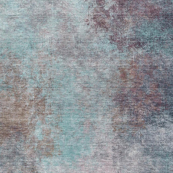 HomeRoots 5' X 8' Teal and Taupe Abstract Area Rug - Machine Washable, UV Protected, Ideal for Busy Homes 710582