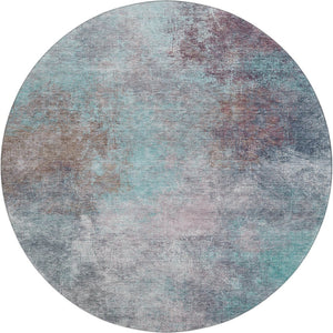 HomeRoots 8' X 10' Teal & Taupe Abstract Area Rug - Washable, Durable, UV-Protected for Busy Homes & Pets 710584