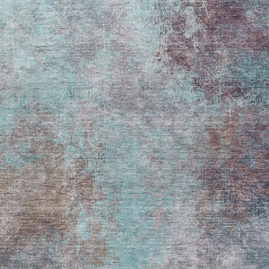 HomeRoots 10' X 14' Teal And Taupe Abstract Washable Area Rug – UV Protected, Stain-Resistant for Busy Homes! 710586