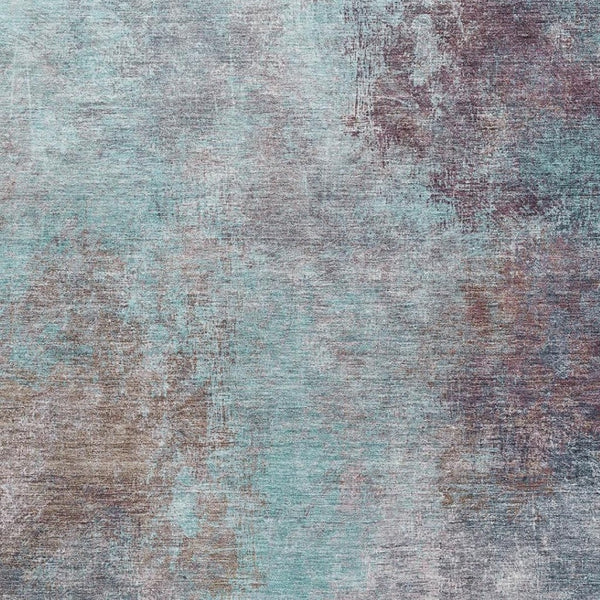 HomeRoots 10' X 14' Teal And Taupe Abstract Washable Area Rug – UV Protected, Stain-Resistant for Busy Homes! 710586