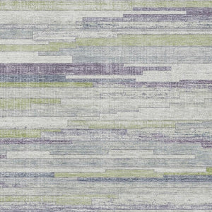 HomeRoots 5' X 8' Artichoke Green Striped Area Rug - Machine Washable, UV Protected, Perfect for High-Traffic Spaces 710588