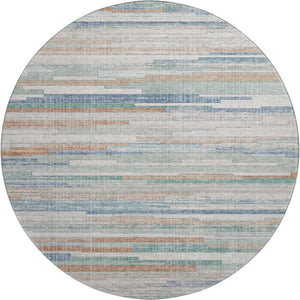 HomeRoots 8' X 10' Linen Copper & Ivory Striped Area Rug – Washable, UV-Protected, Stylish for Any Space! 710596