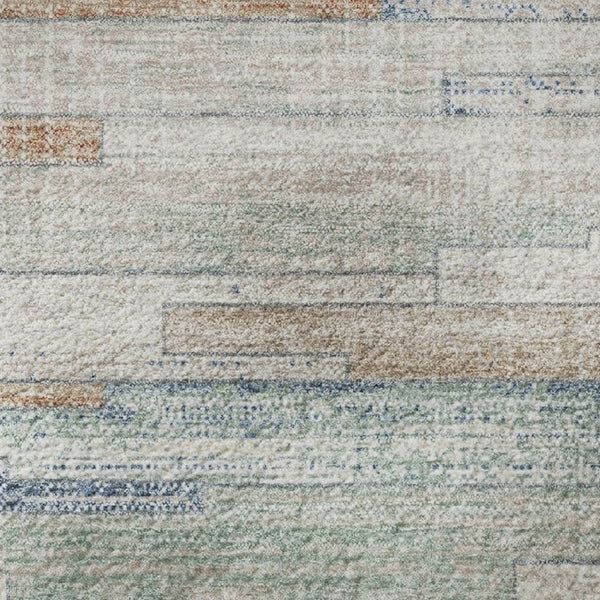 HomeRoots 8' X 10' Linen Copper & Ivory Striped Area Rug – Washable, UV-Protected, Stylish for Any Space! 710596