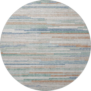 HomeRoots 8' X 10' Linen Copper & Ivory Striped Area Rug – Washable, UV-Protected, Stylish for Any Space! 710596