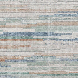 HomeRoots 10' Durable Copper and Ivory Striped Area Rug - Washable, UV Protected, Stain Resistant for Homes 710598