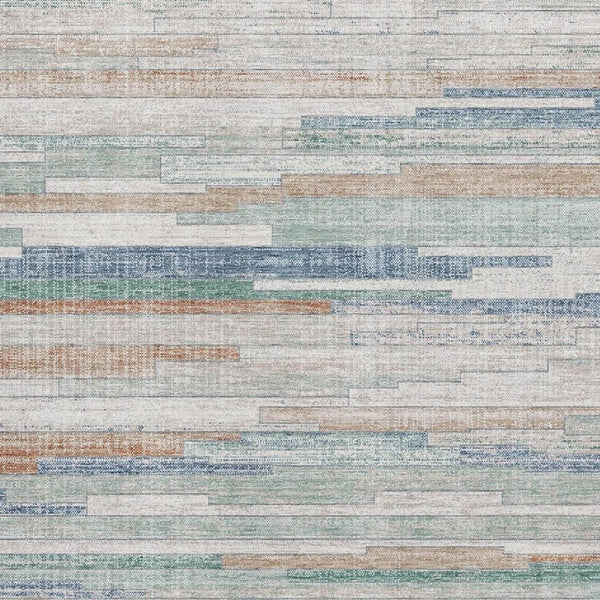 HomeRoots 10' Durable Copper and Ivory Striped Area Rug - Washable, UV Protected, Stain Resistant for Homes 710598