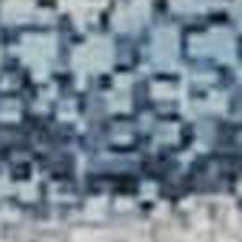HomeRoots 9' X 12' Denim Blue Geometric Area Rug - Washable, Stain Resistant, UV Protected for Modern Homes 710609
