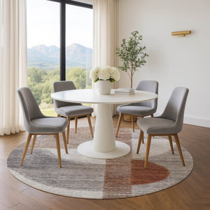 HomeRoots 8' X 10' Stylish Taupe Ivory Rust Geometric Area Rug – Washable, UV Protected & Ideal for High-Traffic Spaces 710626