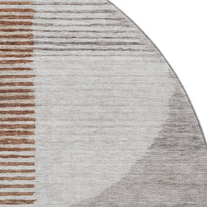 HomeRoots 8' X 10' Stylish Taupe Ivory Rust Geometric Area Rug – Washable, UV Protected & Ideal for High-Traffic Spaces 710626