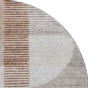 HomeRoots 8' X 10' Stylish Taupe Ivory Rust Geometric Area Rug – Washable, UV Protected & Ideal for High-Traffic Spaces 710626
