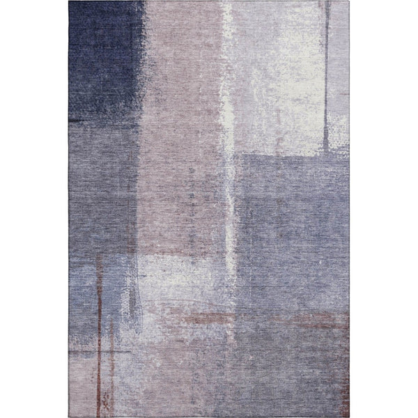 HomeRoots 8' Modern Abstract Lavender Gray & Ivory Washable Round Rug with UV Protection for Busy Homes 710631
