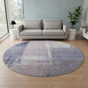 HomeRoots 8' X 10' Stylish Lavender Gray Abstract Area Rug – Washable, UV-Protected, Perfect for Any Space! 710632