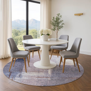 HomeRoots 8' X 10' Stylish Lavender Gray Abstract Area Rug – Washable, UV-Protected, Perfect for Any Space! 710632