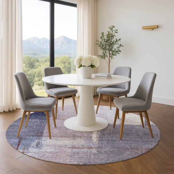 HomeRoots 8' X 10' Stylish Lavender Gray Abstract Area Rug – Washable, UV-Protected, Perfect for Any Space! 710632