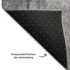HomeRoots 8' X 10' Stylish Lavender Gray Abstract Area Rug – Washable, UV-Protected, Perfect for Any Space! 710632
