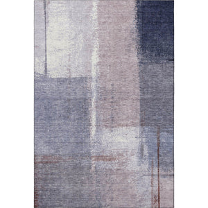 HomeRoots 9' X 12' Abstract Lavender Gray and Ivory Washable Area Rug with UV Protection for High-Traffic Spaces 710633