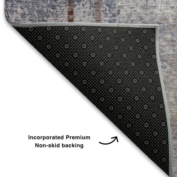 HomeRoots 10' X 14' Contemporary Abstract Area Rug in Soft Lavender Gray and Ivory – Washable & UV Resistant 710634