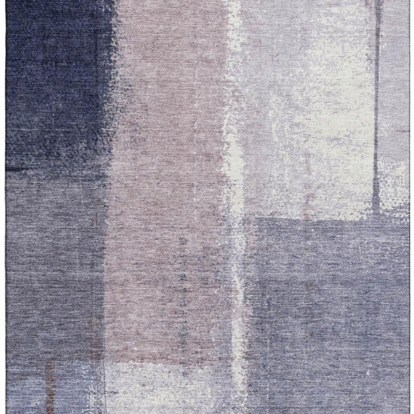 HomeRoots 10' X 14' Contemporary Abstract Area Rug in Soft Lavender Gray and Ivory – Washable & UV Resistant 710634