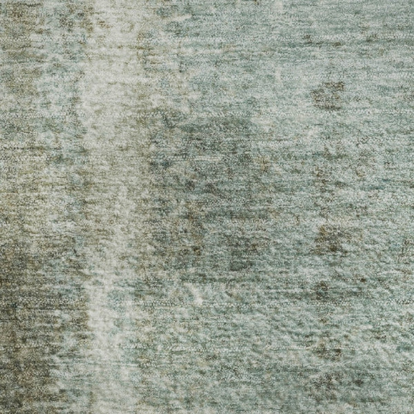 HomeRoots 8' Pale Aqua Beige Ivory Abstract Round Rug - Washable, UV-Protected, Non-Slip, Kid & Pet Friendly 710637
